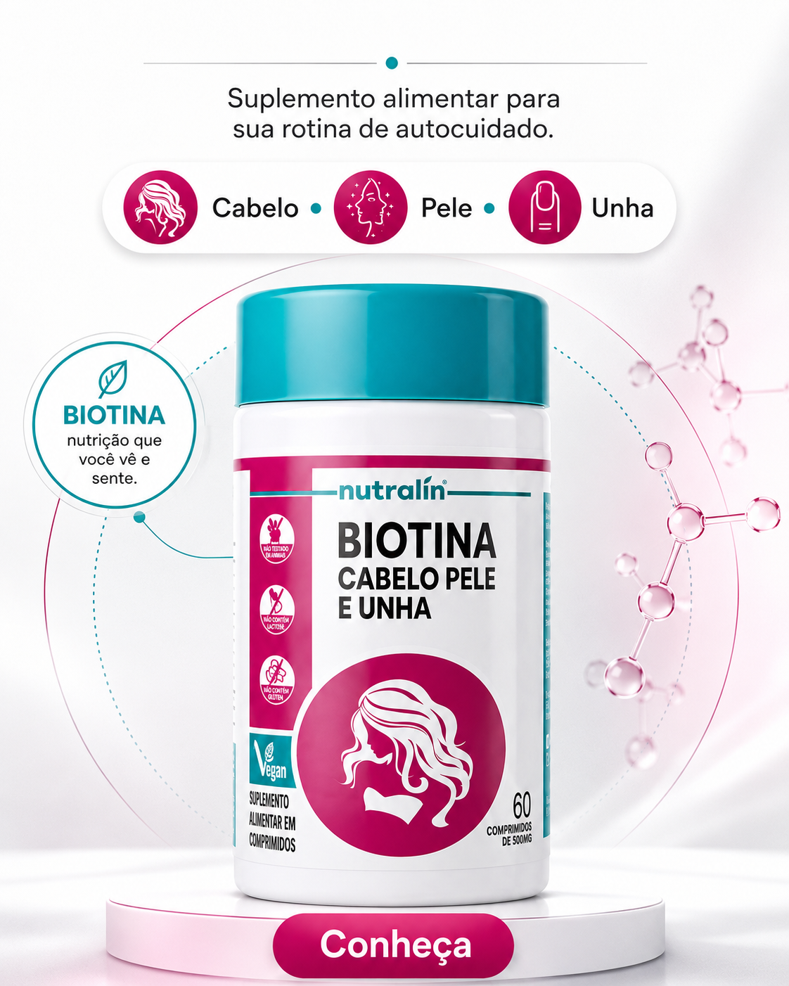 Criativo publicitário 1 da campanha de Biotina.