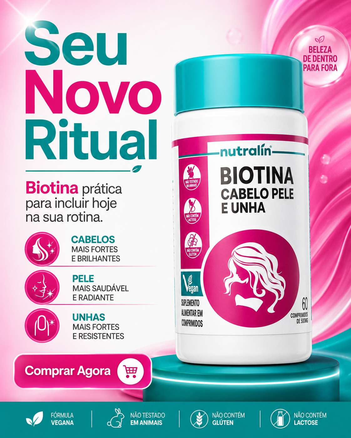 Criativo publicitário 2 da campanha de Biotina.