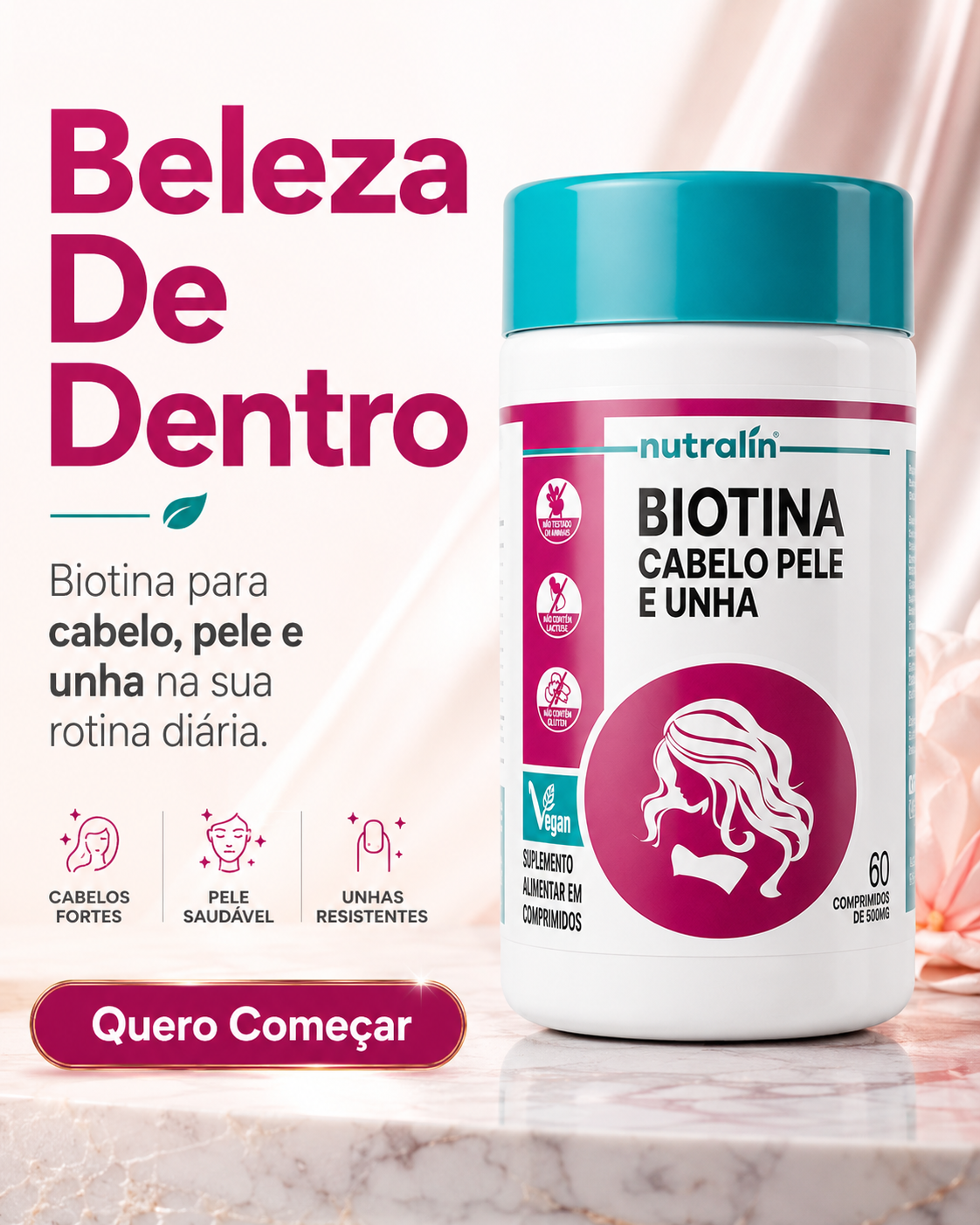 Criativo publicitário 3 da campanha de Biotina.
