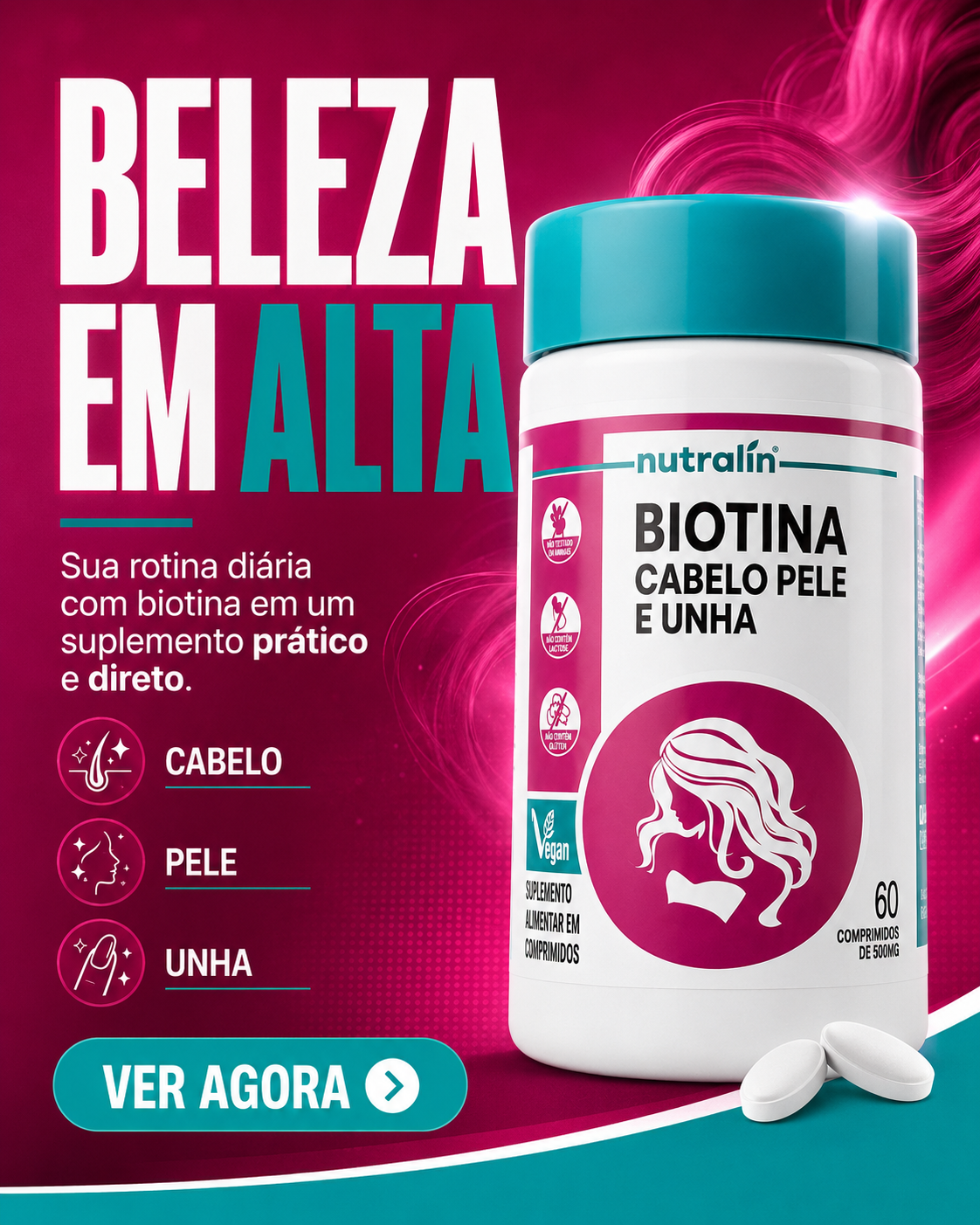 Criativo publicitário 4 da campanha de Biotina.