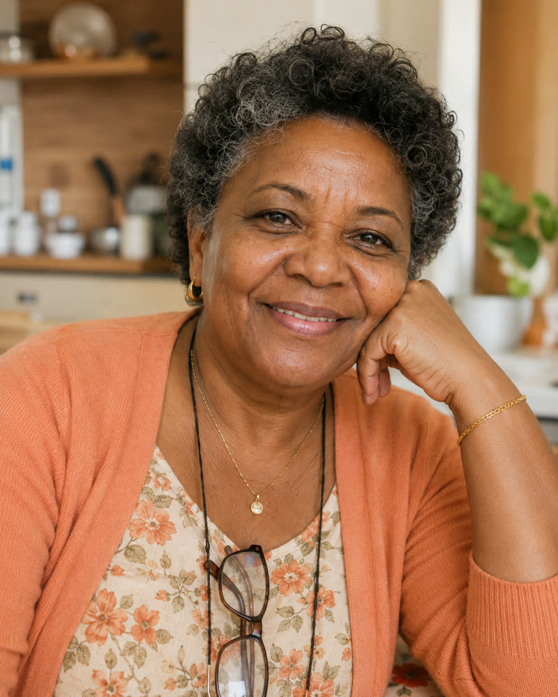 Dona Cida, personagem virtual de 63 anos do casting da Criando com IA.