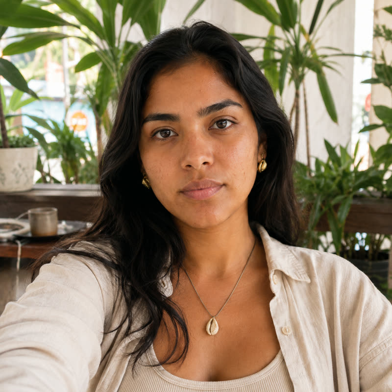 Yasmin, personagem virtual de 25 anos do casting da Criando com IA.
