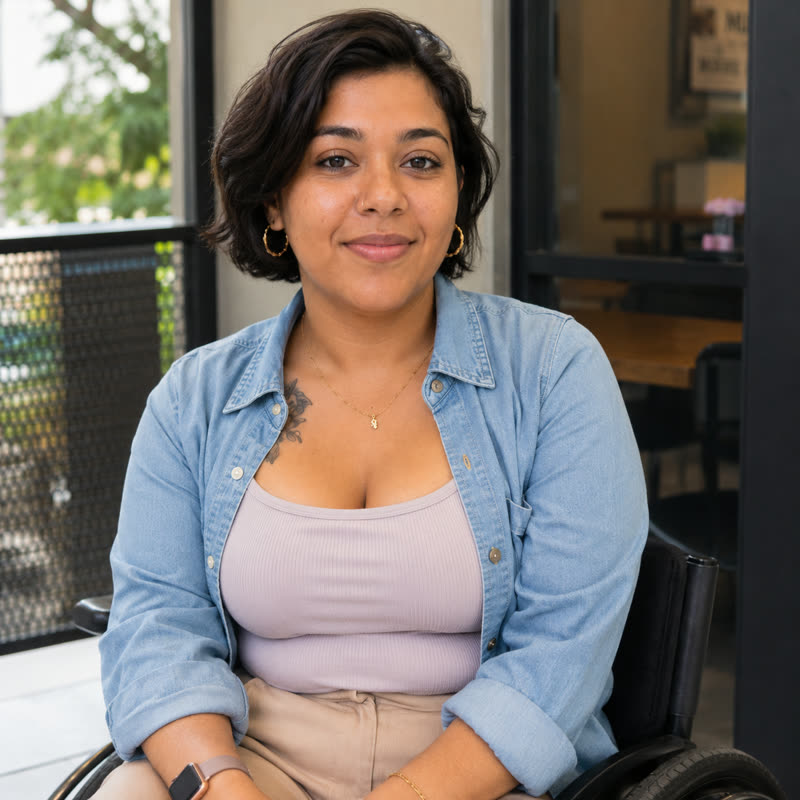 Aline, personagem virtual de 28 anos do casting da Criando com IA.